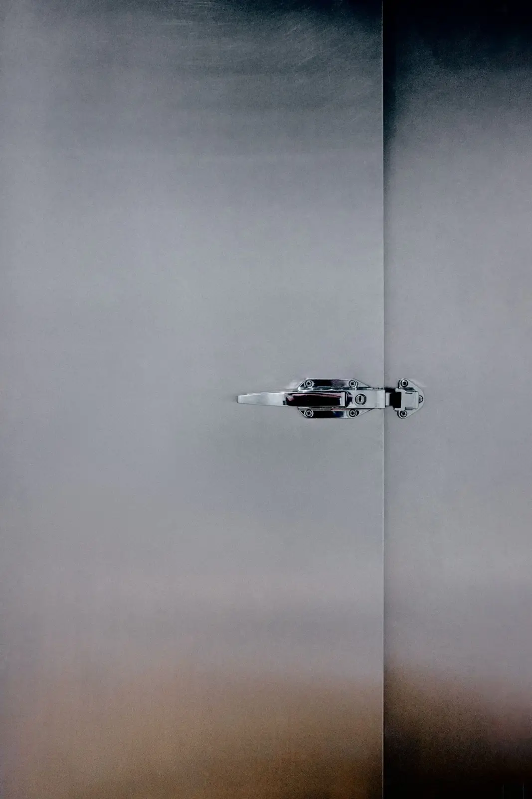 Close-up of a metal door lock